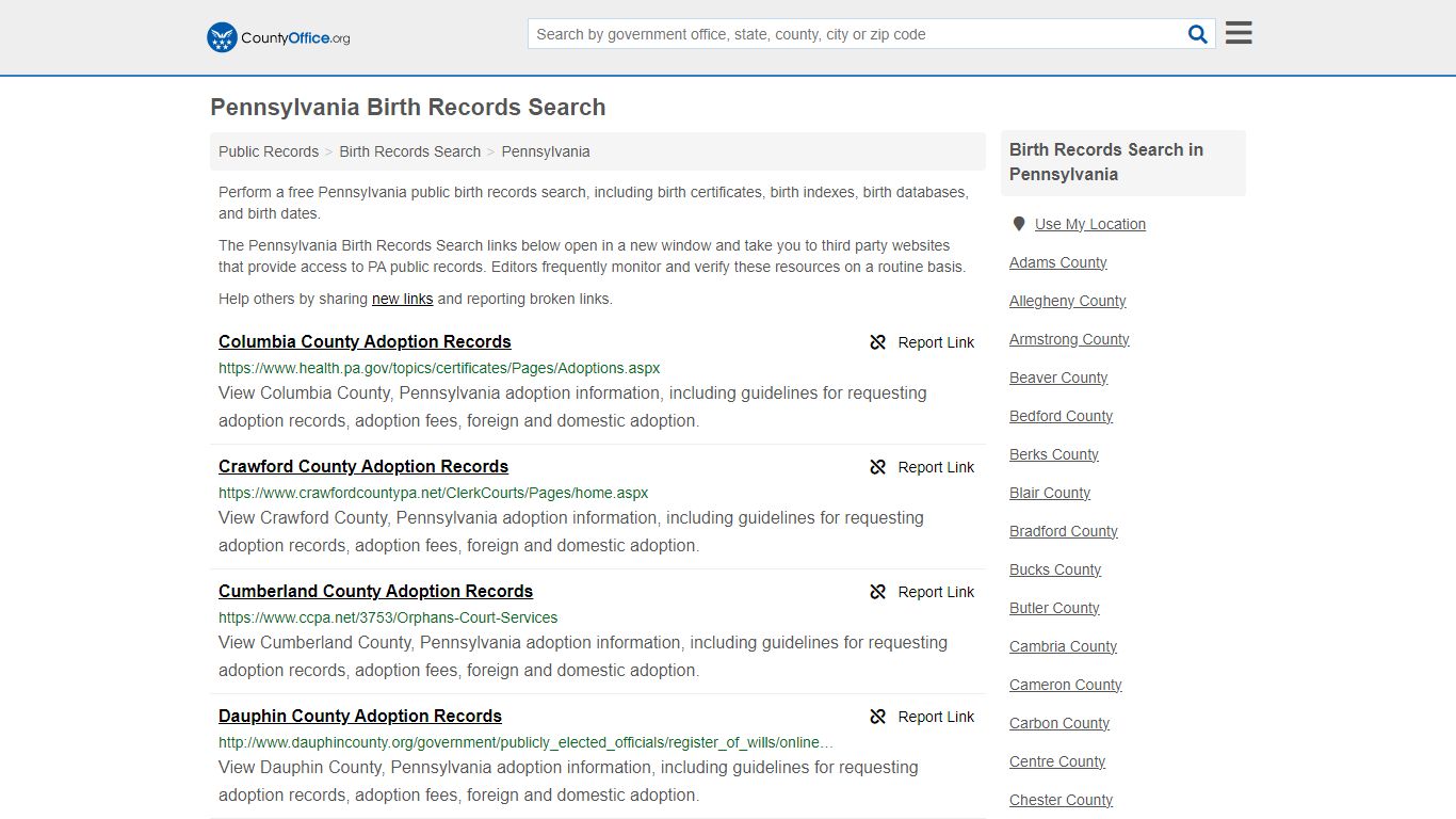 Birth Records Search - Pennsylvania (Birth Certificates & Databases)