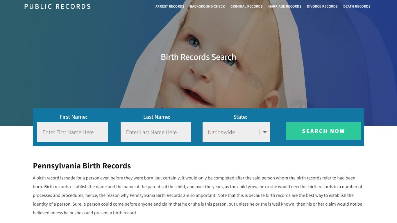 Pennsylvania Birth Records | Enter Name and Search. 14Days Free